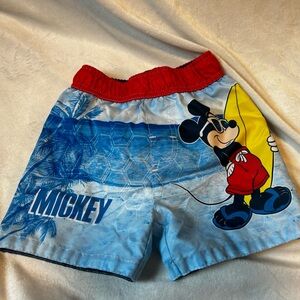 Mickey Mouse Kids Swim Trunks - Red and Blue